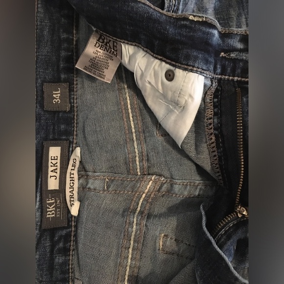 BKE Jeans 34L triple stitch factory fade/distressed jeans - Picture 6 of 8